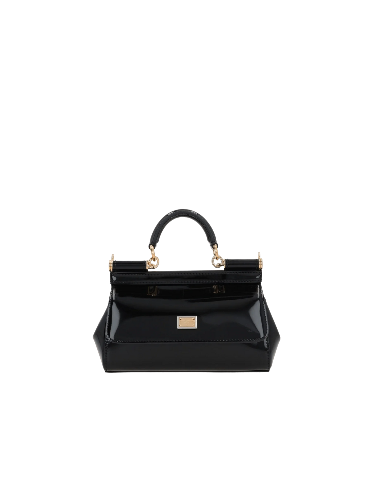 DOLCE&GABBANA-Small Sicily Patent Leather Handbag-JOHN JULIA