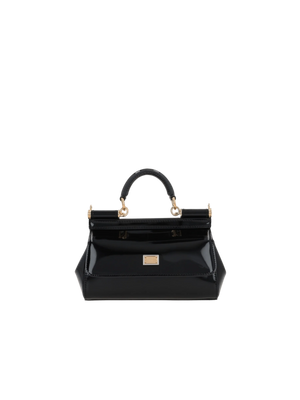 DOLCE&GABBANA-Small Sicily Patent Leather Handbag-JOHN JULIA