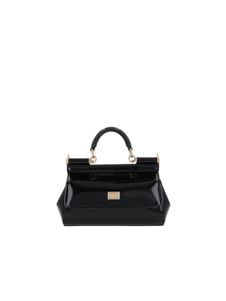 DOLCE&GABBANA-Small Sicily Patent Leather Handbag-JOHN JULIA