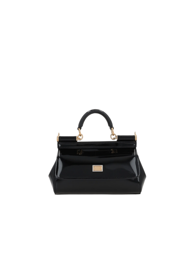 DOLCE&GABBANA-Small Sicily Patent Leather Handbag-JOHN JULIA