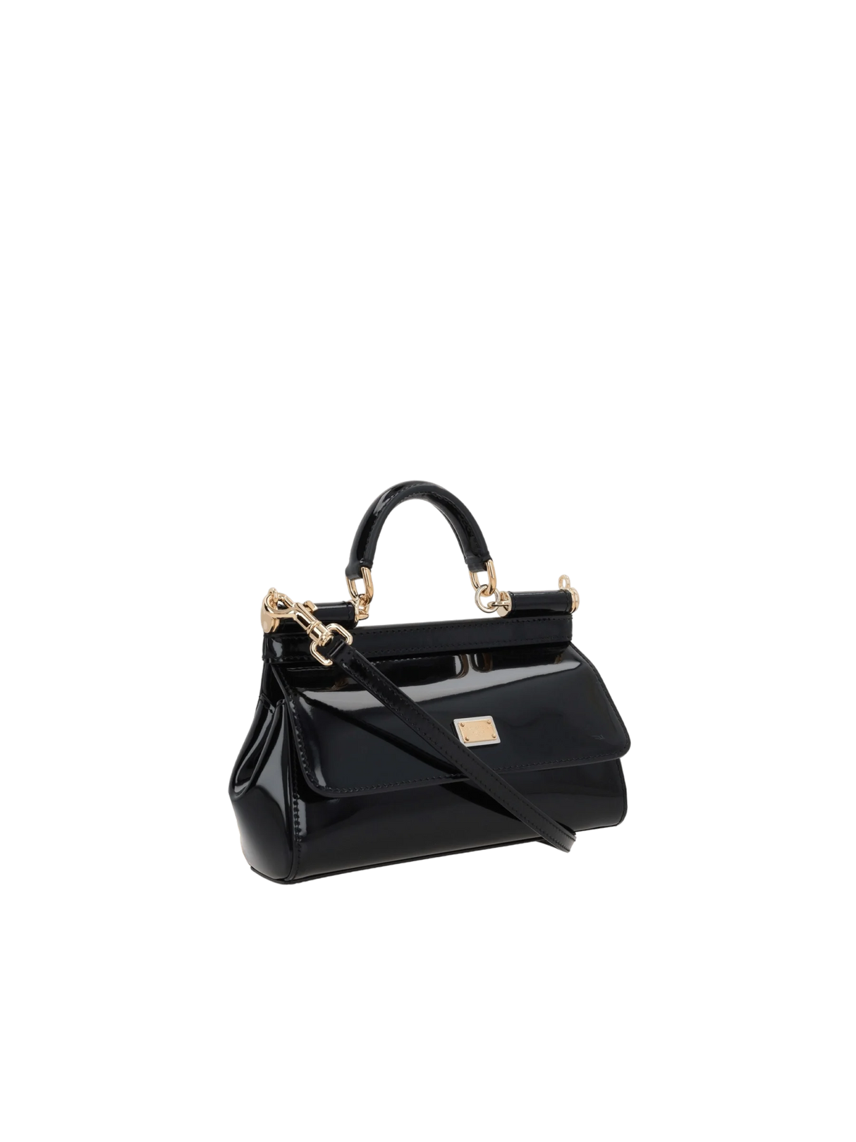 DOLCE&GABBANA-Small Sicily Patent Leather Handbag-JOHN JULIA