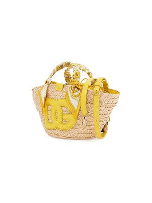 DOLCE & GABBANA-Small Straw Kendra Shopper Bag -JOHN JULIA.