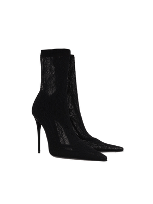 Stretch Lace Ankle Boots-DOLCE&GABBANA-JOHN JULIA