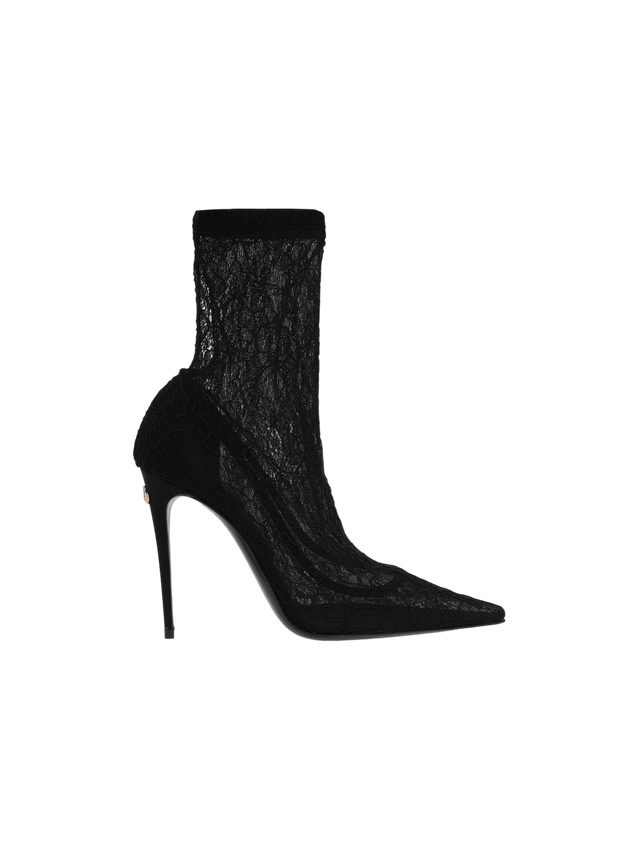 Stretch Lace Ankle Boots-DOLCE&GABBANA-JOHN JULIA