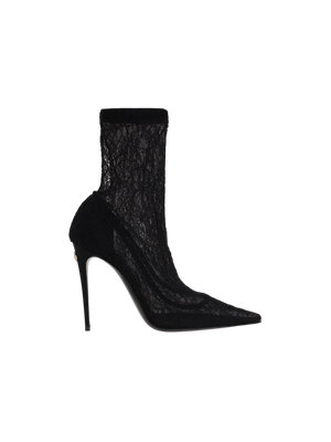 Stretch Lace Ankle Boots-DOLCE&GABBANA-JOHN JULIA