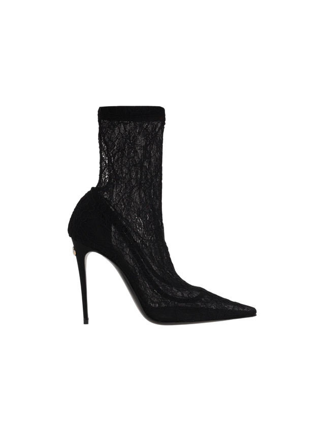 Stretch Lace Ankle Boots-DOLCE&GABBANA-JOHN JULIA