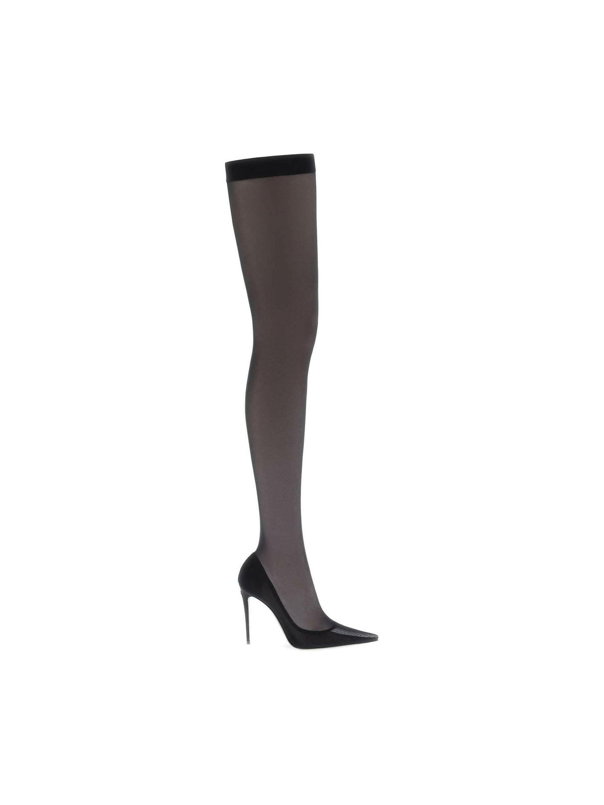 Stretch Tulle Thigh High Boots DOLCE & GABBANA JOHN JULIA.