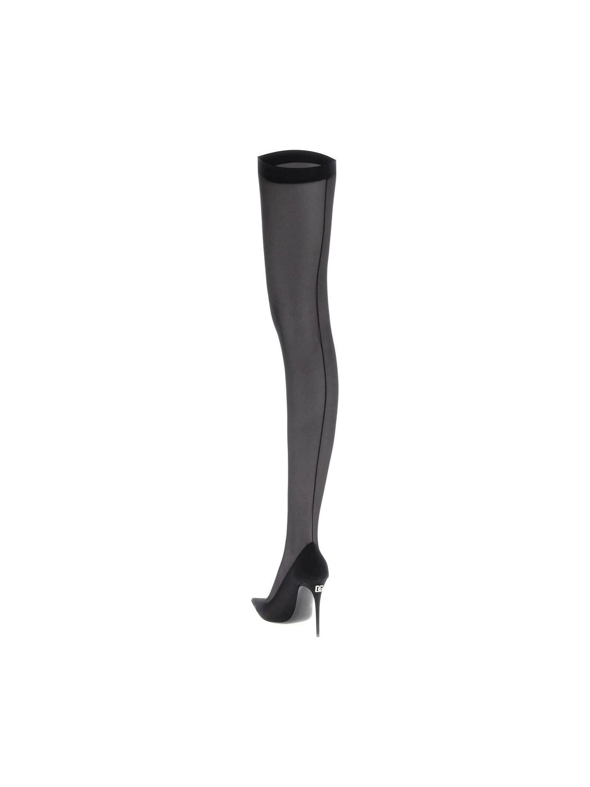 Stretch Tulle Thigh High Boots DOLCE & GABBANA JOHN JULIA.