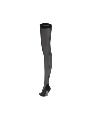 Stretch Tulle Thigh High Boots DOLCE & GABBANA JOHN JULIA.