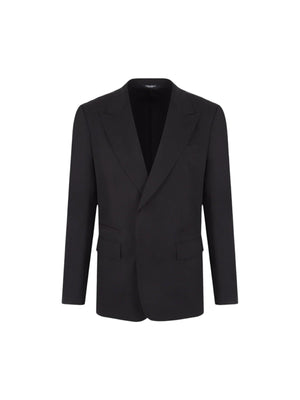 Stretch Wool Single-breasted Jacket-DOLCE&GABBANA-JOHN JULIA