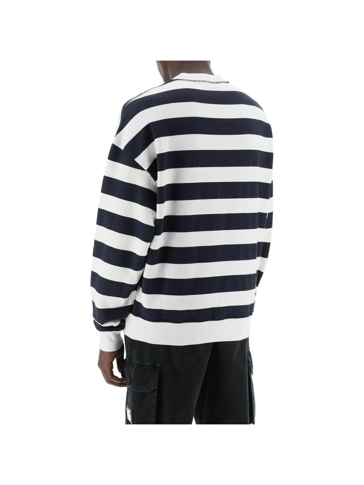 Striped sweatshirt with embroidered logo DOLCE & GABBANA JOHN JULIA.