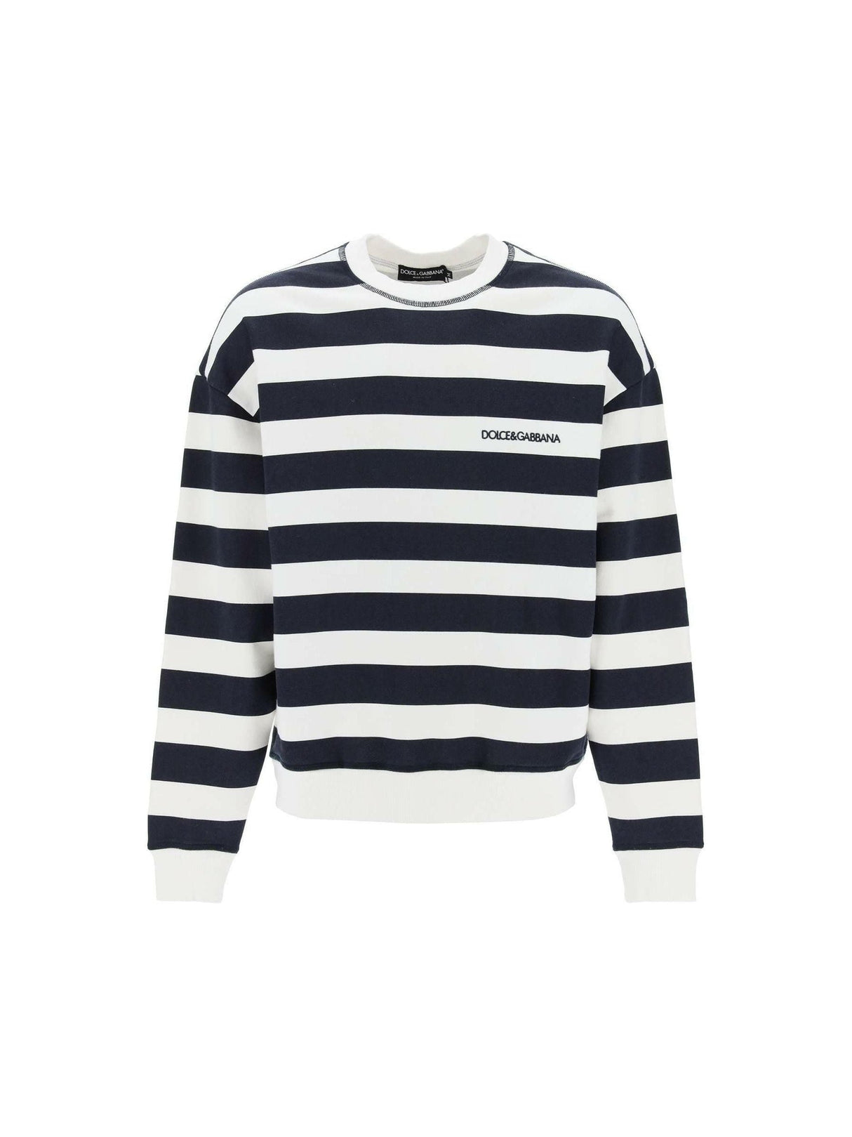 Striped sweatshirt with embroidered logo DOLCE & GABBANA JOHN JULIA.