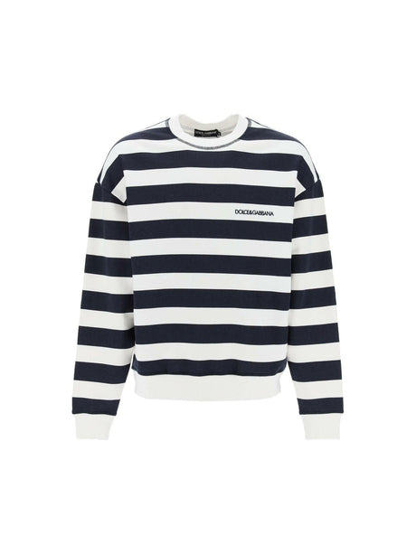 Striped sweatshirt with embroidered logo DOLCE & GABBANA JOHN JULIA.