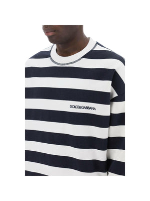 Striped sweatshirt with embroidered logo DOLCE & GABBANA JOHN JULIA.