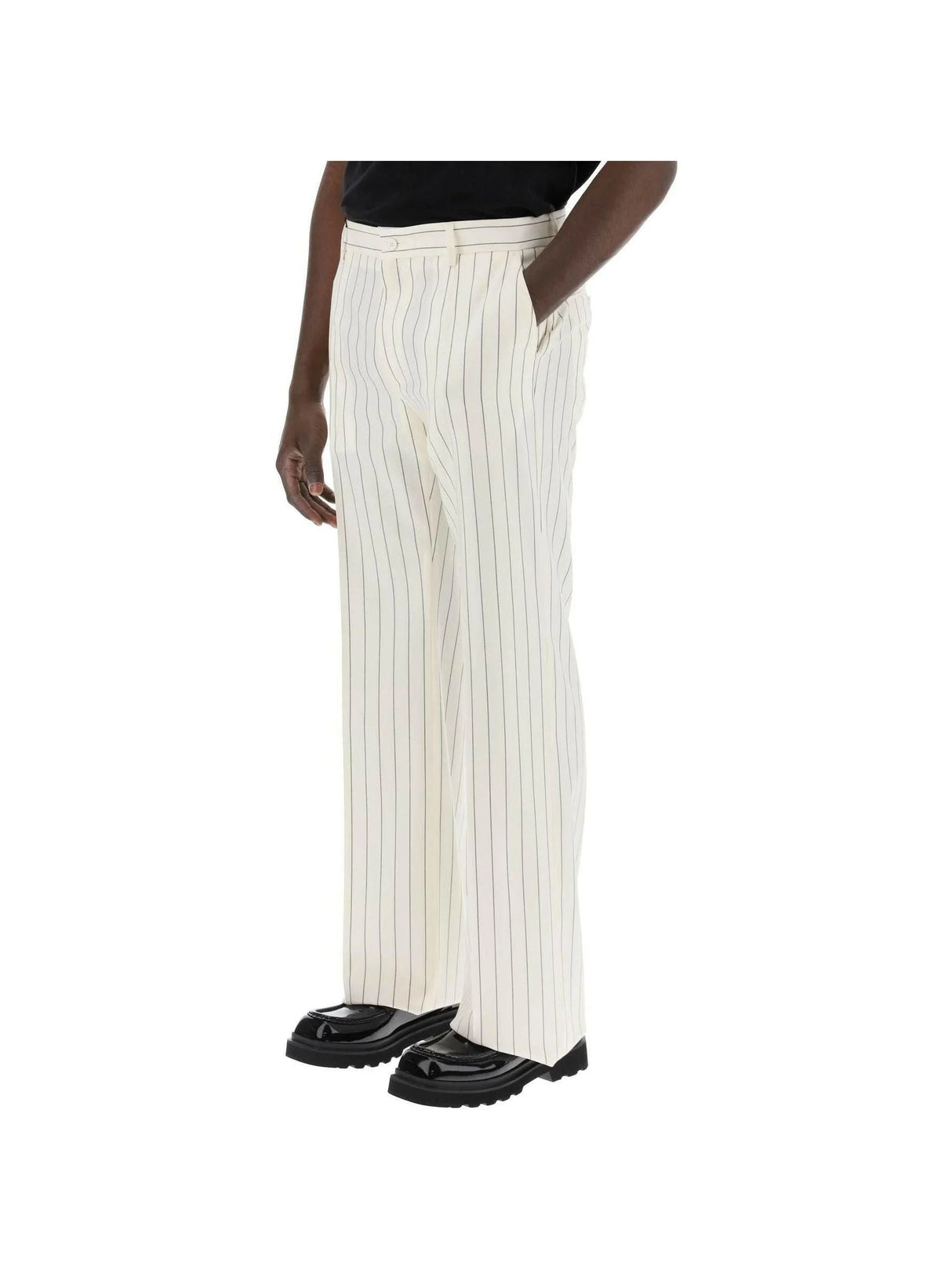 Tailored Pinstripe Wool Trousers-Dolce & Gabbana-JOHN JULIA