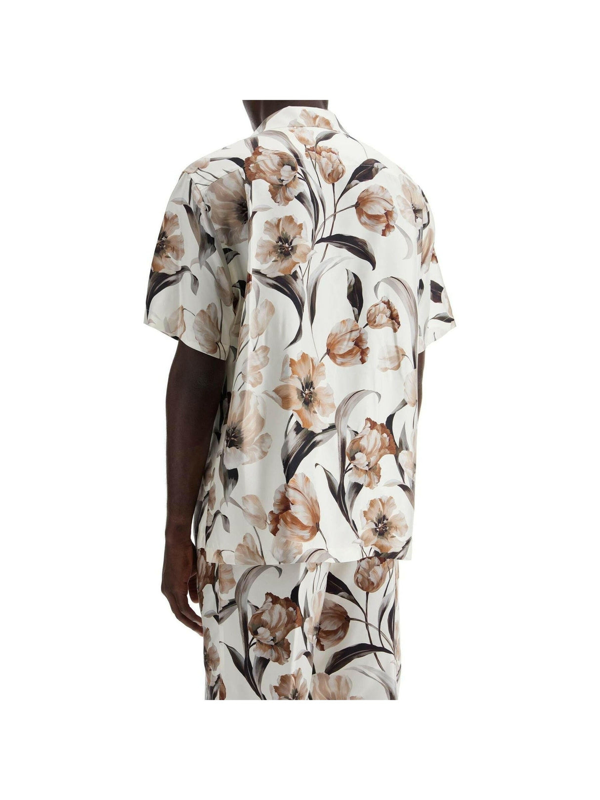 Tulip Print Silk Hawaiian Shirt.