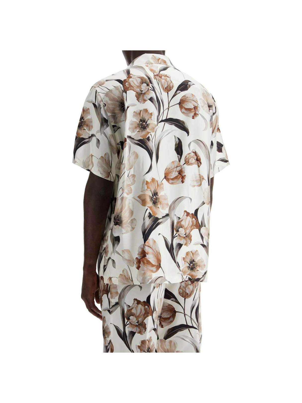 Tulip Print Silk Hawaiian Shirt.