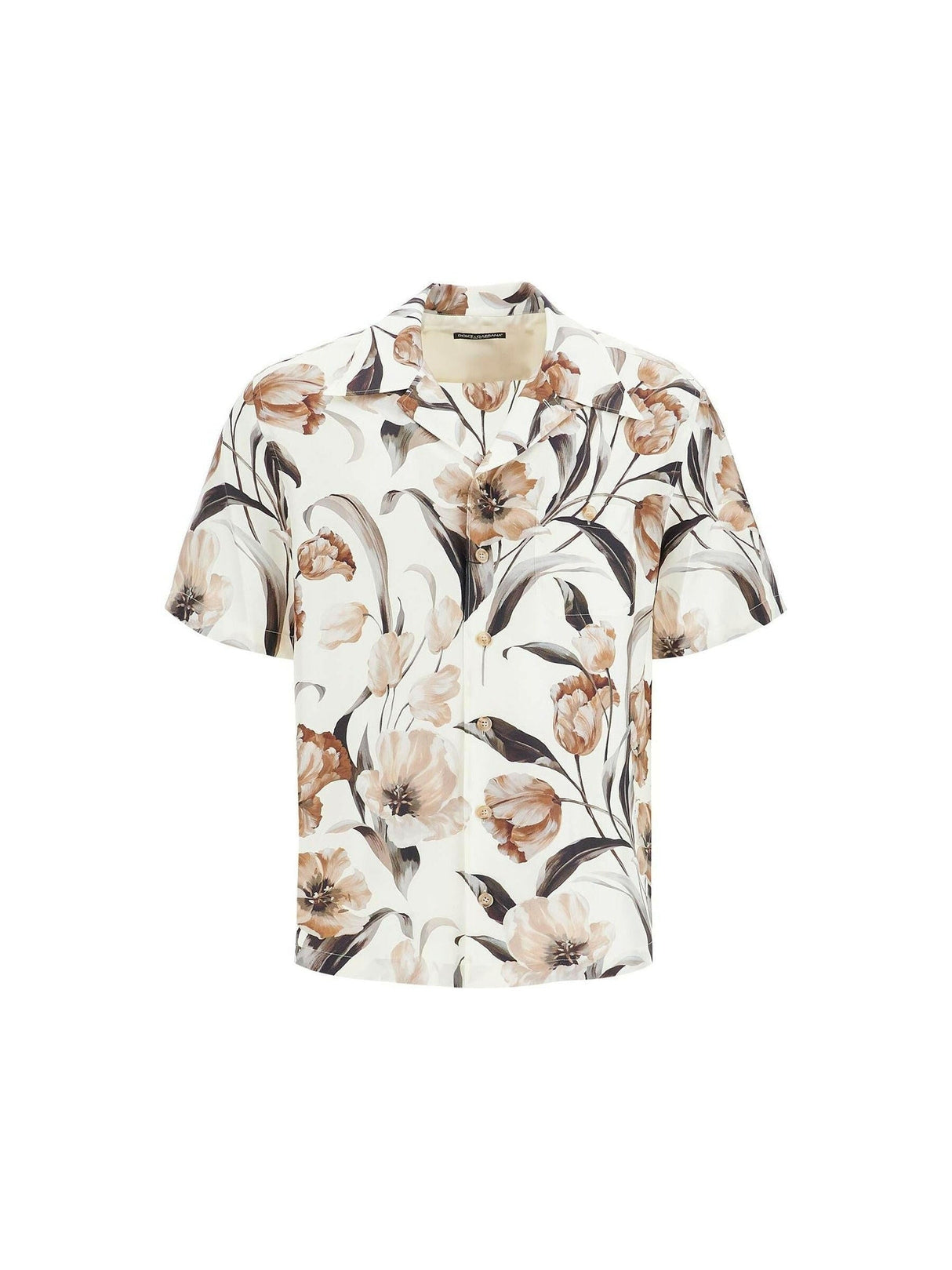 Tulip Print Silk Hawaiian Shirt.