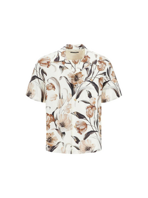 Tulip Print Silk Hawaiian Shirt.