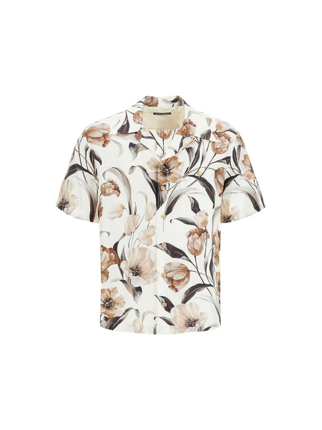 Tulip Print Silk Hawaiian Shirt.