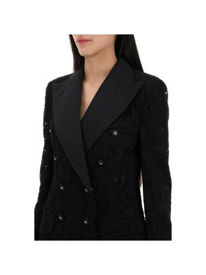 Turlington Double-Breasted Lace Blazer DOLCE & GABBANA JOHN JULIA.