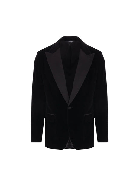 Velvet Tuxedo Jacket-DOLCE&GABBANA-JOHN JULIA