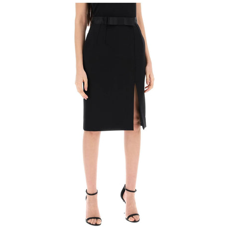 DOLCE & GABBANA-Wool Midi Pencil Skirt -JOHN JULIA.