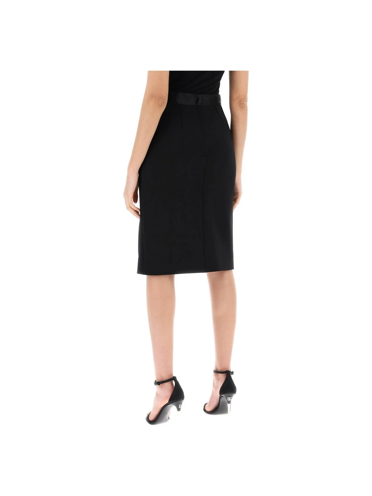 DOLCE & GABBANA-Wool Midi Pencil Skirt -JOHN JULIA.