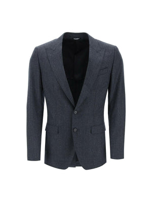 Virgin Wool Two-Button Peak Lapel Blazer DOLCE & GABBANA JOHN JULIA.