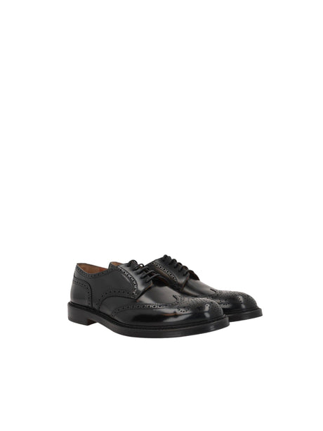 Brushed Leather Derby Shoes-DOUCAL'S-JOHN JULIA