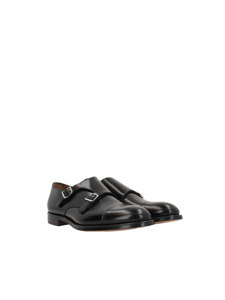 Brushed Leather Monk-strap Shoes-DOUCAL'S-JOHN JULIA