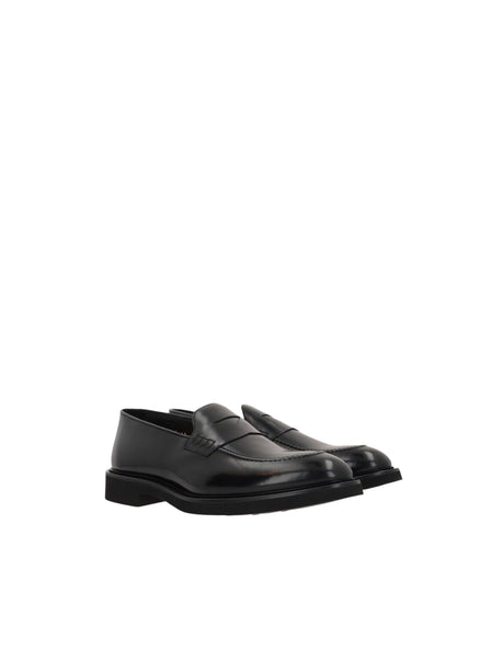 Brushed Leather Penny Loafers-DOUCAL'S-JOHN JULIA