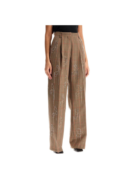 Crystal Embellished Wool Pants-Dries Van Noten-JOHN JULIA