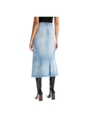 Distressed Denim Midi Skirt-Dries Van Noten-JOHN JULIA