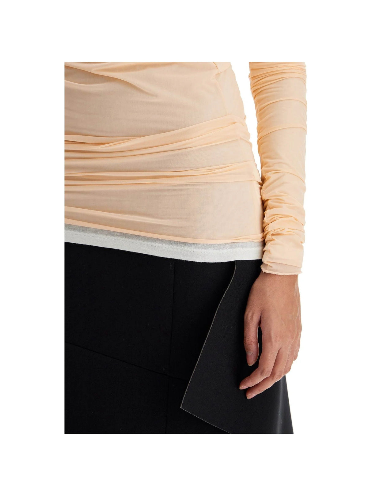 Long-sleeved Draped Top With