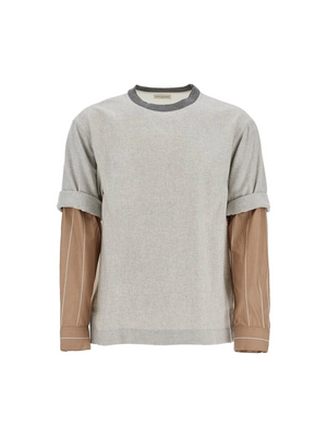 DRIES VAN NOTEN-Hybrid Cotton And Wool Shirt -JOHN JULIA.