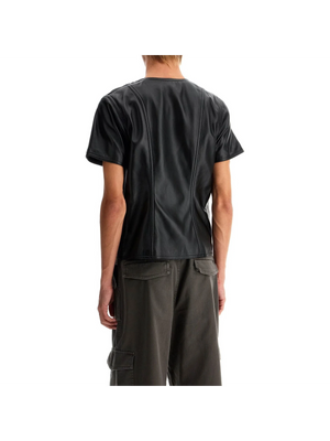 Leather T-shirt With Side Zipper