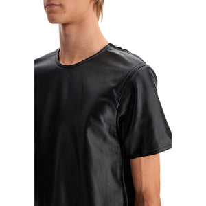 Leather T-shirt With Side Zipper