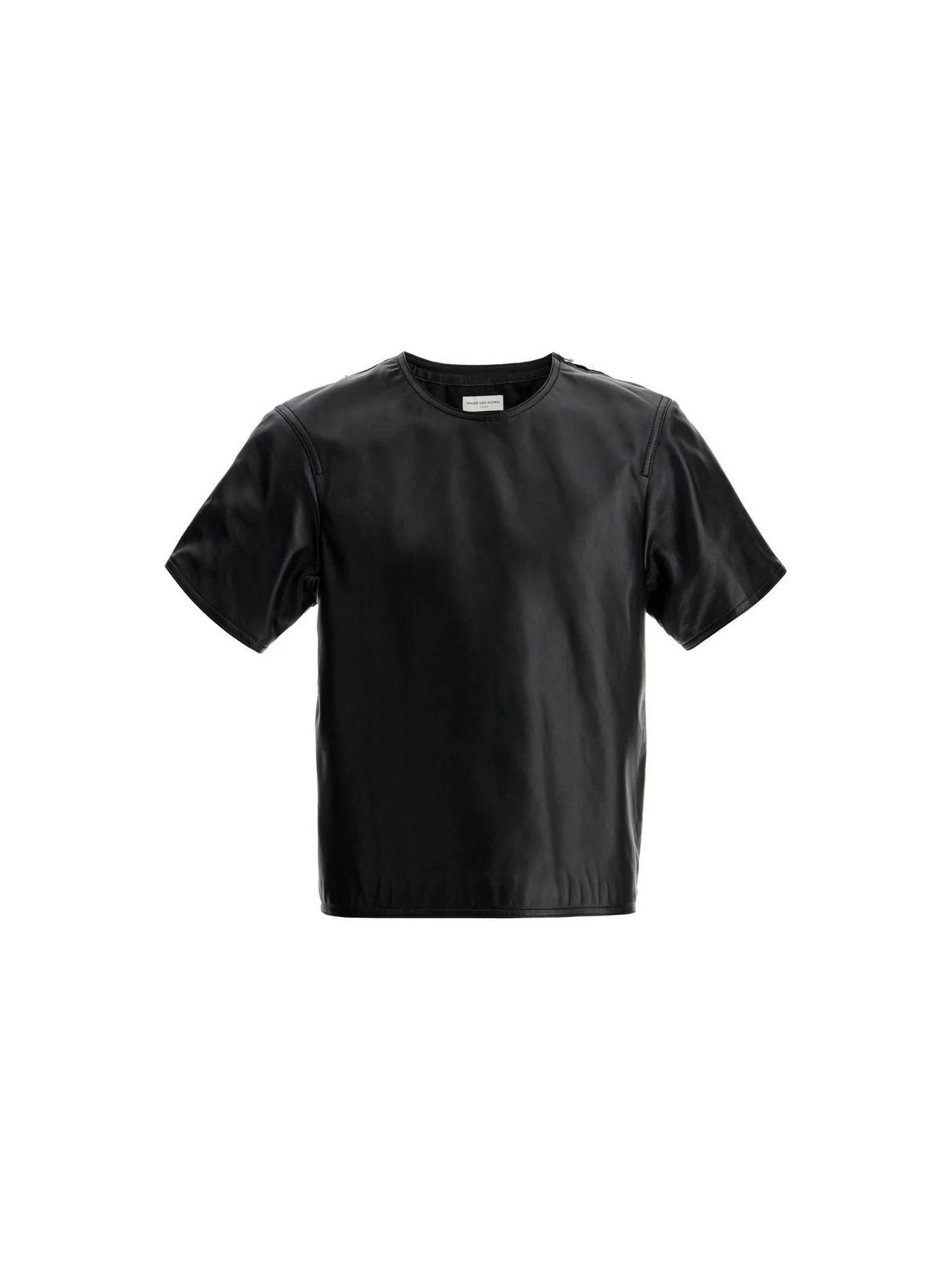 Leather T-shirt With Side Zipper