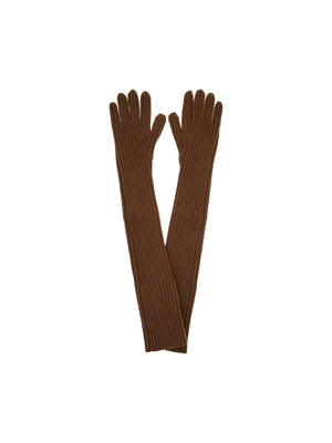 Long Ribbed Wool Gloves