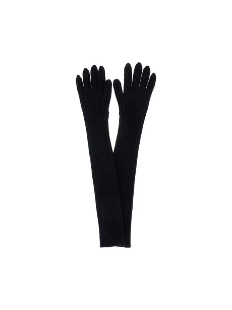 Long Ribbed Wool Gloves