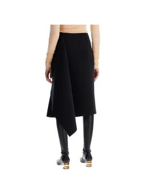 Midi Scuba Skirt With Draping