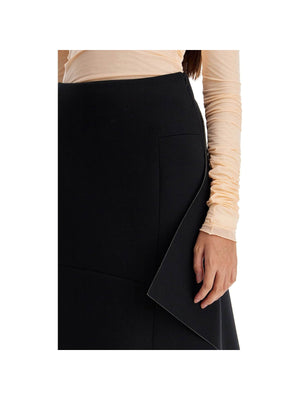 Midi Scuba Skirt With Draping