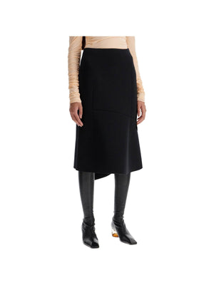 Midi Scuba Skirt With Draping