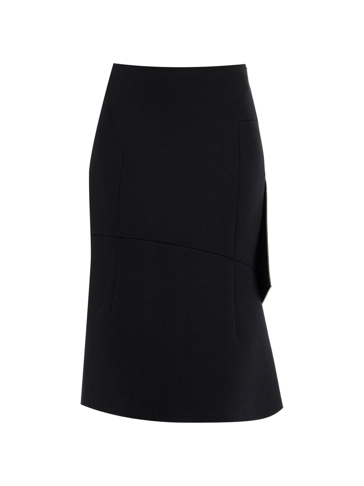 Midi Scuba Skirt With Draping