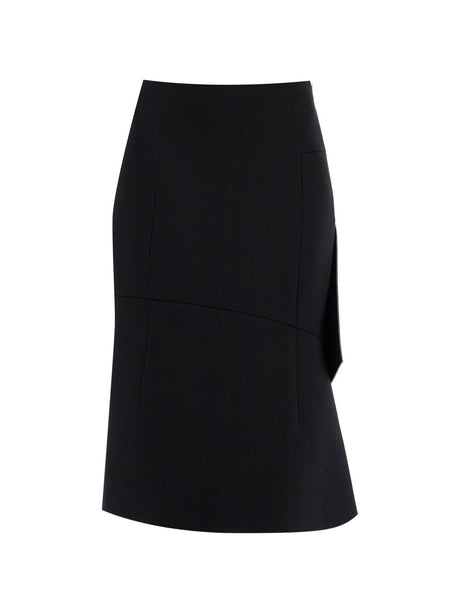 Midi Scuba Skirt With Draping