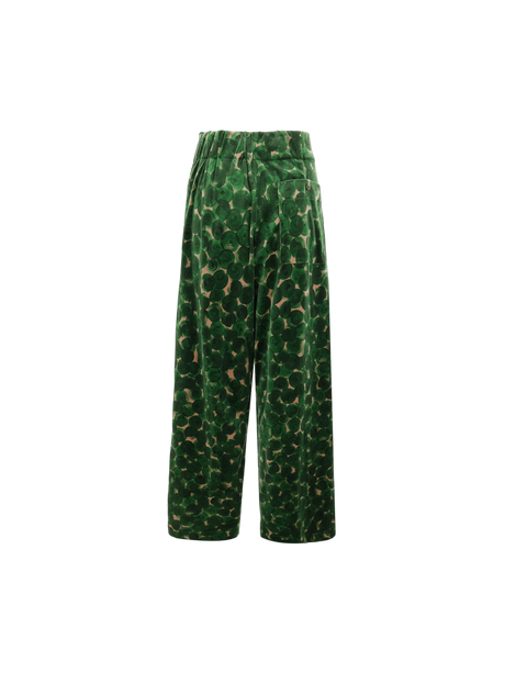 Pila Wide-leg Velvet Trousers-DRIES VAN NOTEN-JOHN JULIA