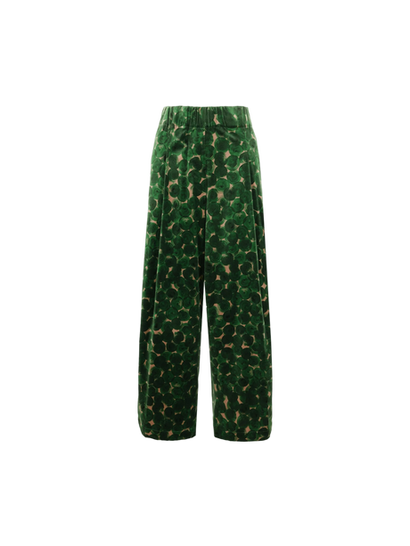 Pila Wide-leg Velvet Trousers-DRIES VAN NOTEN-JOHN JULIA