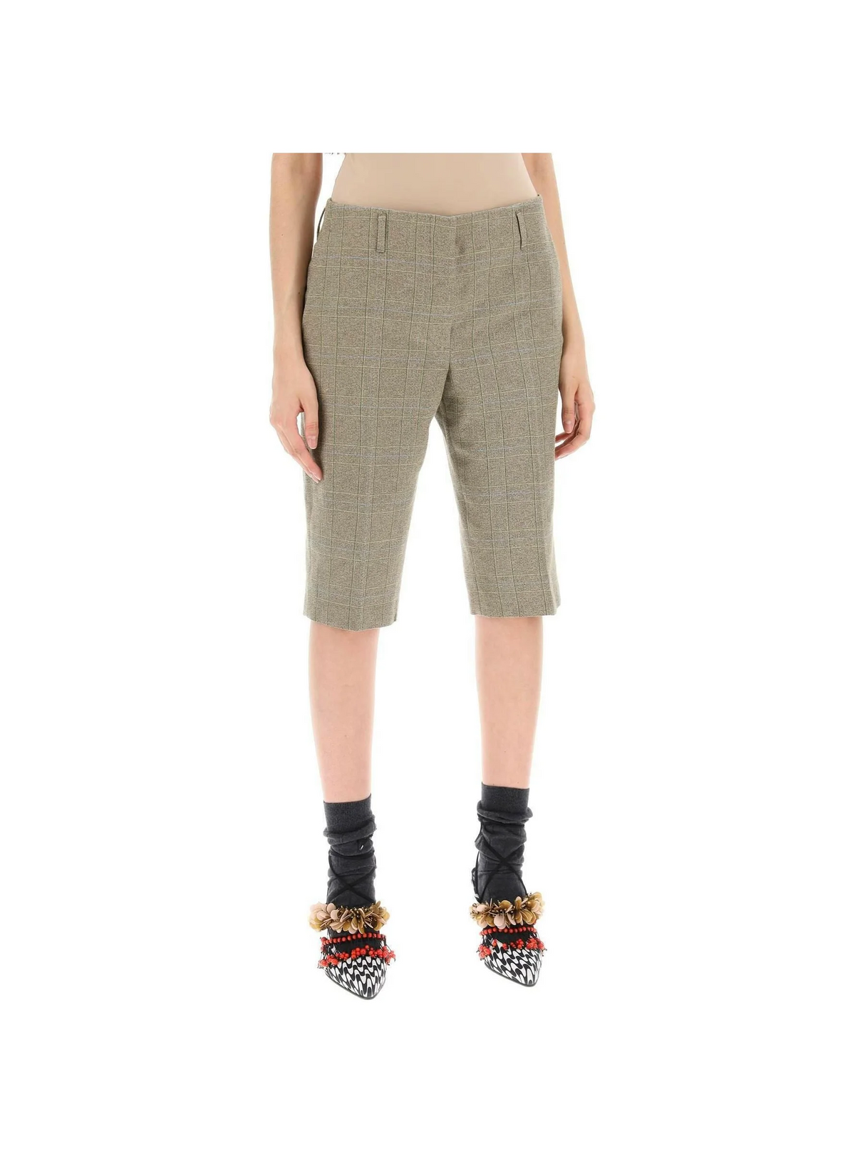 Plaid Cotton Blend Shorts DRIES VAN NOTEN JOHN JULIA.