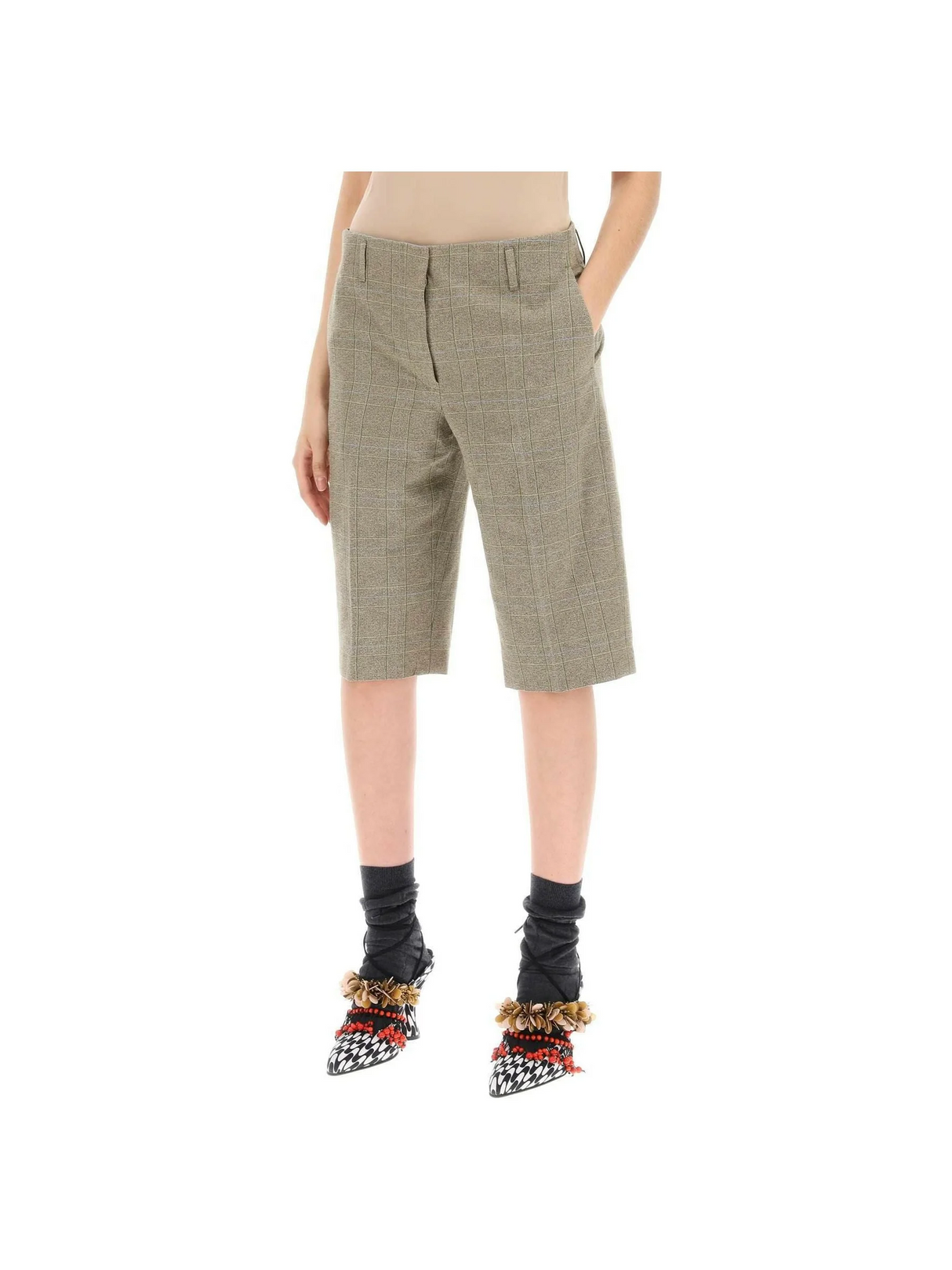 Plaid Cotton Blend Shorts DRIES VAN NOTEN JOHN JULIA.